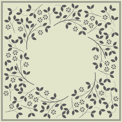 Floral circle frame for your creative designs