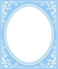 Oval frame with stylish ornament