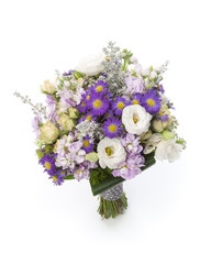 Fototapeta premium White and purple bridal bouquet