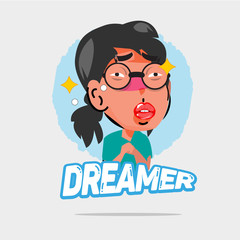dreamer character - vector