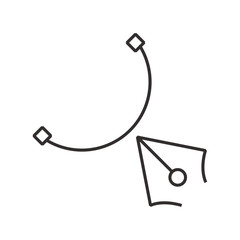 semicircle design pen tool  icon black