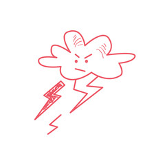 Fototapeta premium Cloud Striking With The Lightning Bolts