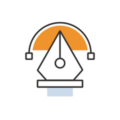 Orange pen tool  icon