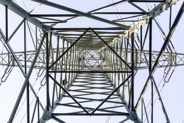 electrical tower from inside perspective