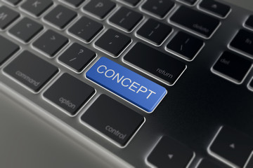 Keyboard with concept button. Computer   blog