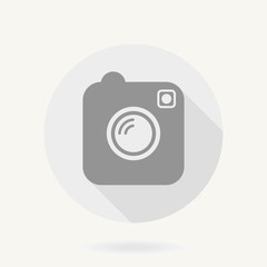 Camera Vector Flat Icon With Long Shadow