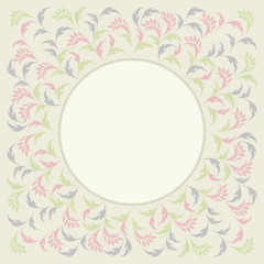 Stylish circle frame with petals