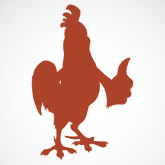 Cartoon rooster silhouette