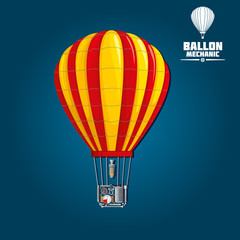 Hot air balloon with detailed elements
