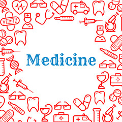 Icons of equipment for medicine and healthcare