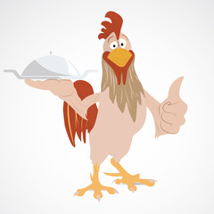 Cartoon funny rooster