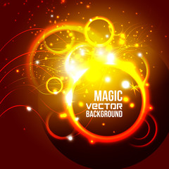 Vector Glossy orange Sphere. Abstract Background