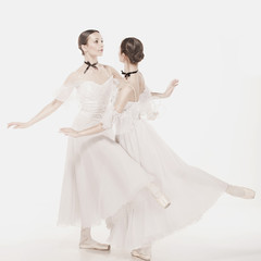 Naklejka premium Romantic Beauty. Retro Style ballerinas