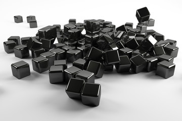 Black cubes falling down