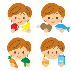 女性　顔　表情　セット　栄養管理