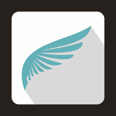 Baby blue wing icon in flat style on a white background