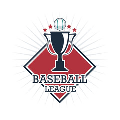 Baseball sport concept represented by trophy cup icon. Isolated and Colorfull illustration.