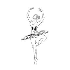 Dancing ballerina sketch. © juhrozian