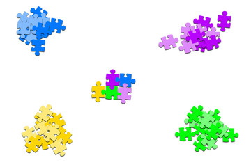 puzzle pieces in corners