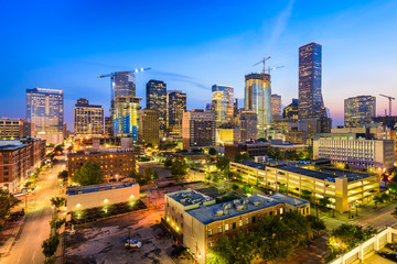 Naklejka premium Houston, Teksas, USA Downtown Skyline
