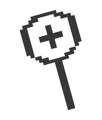 Computer mouse magnifying glass  pointer isolated icon design