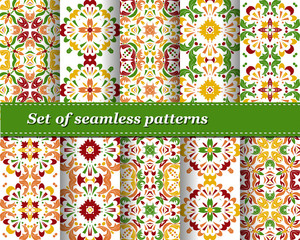 Mexican stylized talavera tiles seamless pattern. Background for design and fashion. Arabic, Indian patterns