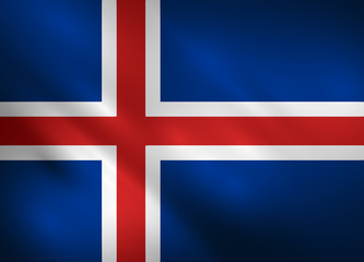 Iceland waving flag vector