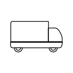 Transportation concept represented by truck silhouette icon. Isolated and flat illustration