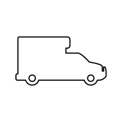 Transportation concept represented by truck silhouette icon. Isolated and flat illustration