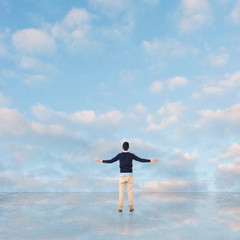 Fototapeta premium Man look and discover