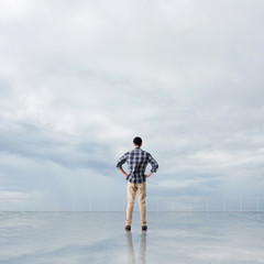 Man look and discover