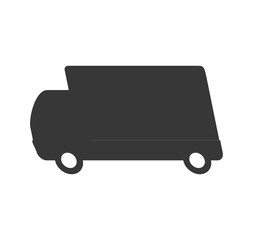 Transportation concept represented by truck silhouette icon. Isolated and flat illustration