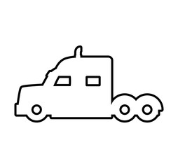 Obraz premium Transportation concept represented by truck silhouette icon. Isolated and flat illustration