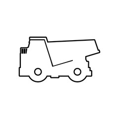 Transportation concept represented by dump truck silhouette icon. Isolated and flat illustration