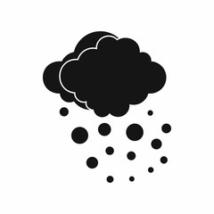 Cloud with hail icon in simple style isolated vector illustration