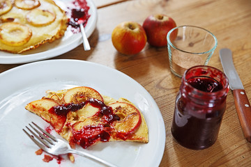 Pancake with Apples and Jam