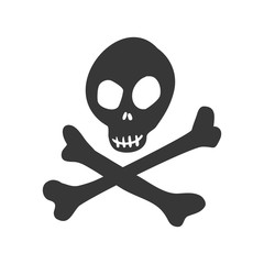 Death concept represented by skull silhouette icon. Isolated and flat illustration