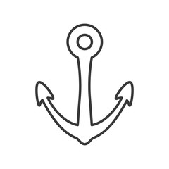 Sea lifestyle concept represented by anchor silhouette icon. Isolated and flat illustration