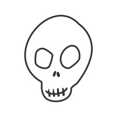 Fototapeta premium Death concept represented by skull silhouette icon. Isolated and flat illustration