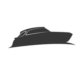 Transportation concept represented by yacht silhouette icon. Isolated and flat illustration