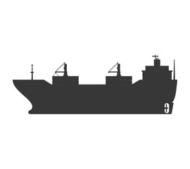 Transportation concept represented by ship silhouette icon. Isolated and flat illustration