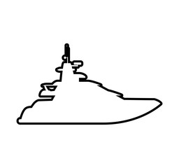 Transportation concept represented by yacht silhouette icon. Isolated and flat illustration