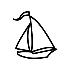 Transportation concept represented by sailboat silhouette icon. Isolated and flat illustration