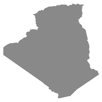 Algerien Karte - Grau (einzeln)
