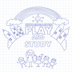 Kindergarten Children with teacher