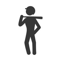 Sport concept represented by baseball player icon. Isolated and flat illustration.