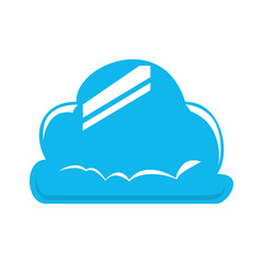 Weather concept represented by blue cloud icon. Isolated and flat illustration.