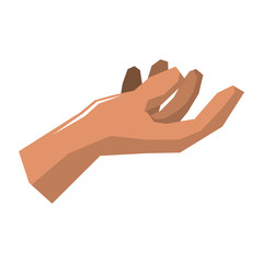 Help gesture concept represented by human hand icon. Isolated and flat illustration.