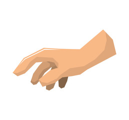 Help gesture concept represented by human hand icon. Isolated and flat illustration.