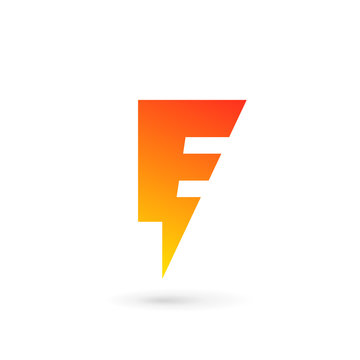 Letter E lightning logo icon design template elements